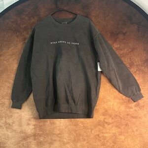 Comfort Colors Men's Charcoal Crewneck Sweater “What Makes Us Happy”